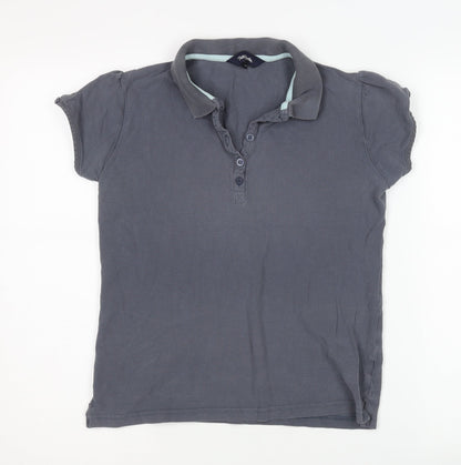 Peter Storm Women's Grey Polo Shirt Size 12 Casual Cotton