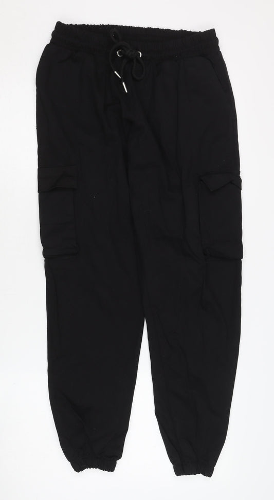 boohooMAN Men's Black Cargo Trousers M Casual