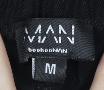 boohooMAN Men's Black Cargo Trousers M Casual