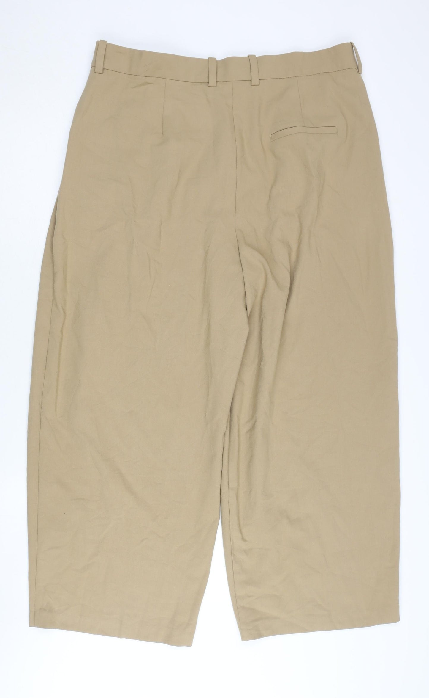 Womens UK Size 18 Marks and Spencer Relaxed Fit Bloomer Beige Trousers