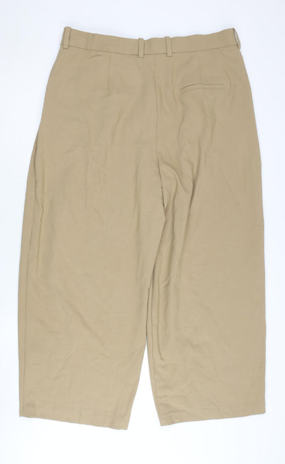 Womens UK Size 18 Marks and Spencer Relaxed Fit Bloomer Beige Trousers