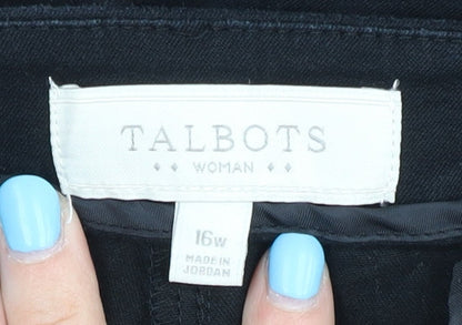 Womens UK Size 16 Plus Talbots Regular Fit  Black Trousers