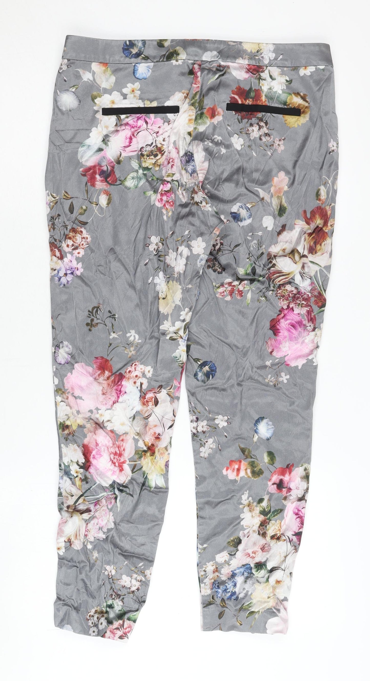 River Island Women's Multicoloured Floral Trousers Size 10