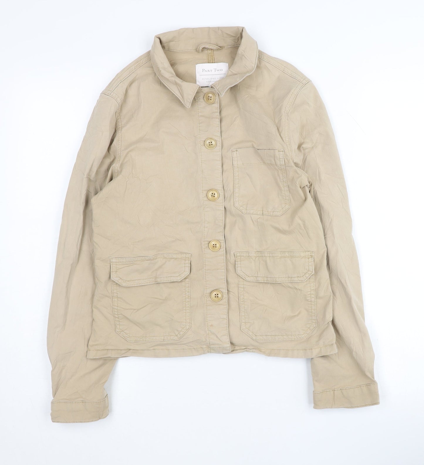 Womens UK Size 8 Part Two Beige Basic Jacket