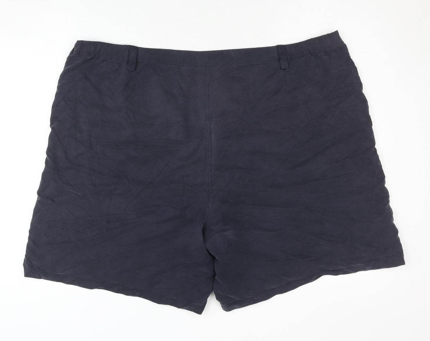 Casual Club Women's Black Plus Size Shorts, High-Rise, Viscose Blend
