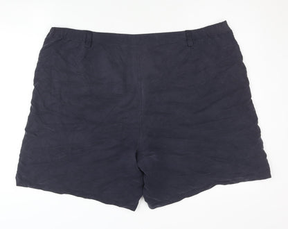 Casual Club Women's Black Plus Size Shorts, High-Rise, Viscose Blend