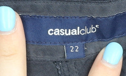 Casual Club Women's Black Plus Size Shorts, High-Rise, Viscose Blend