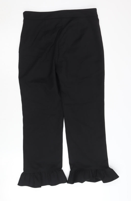 Zara Woman Black Trousers M Size with Side Zip