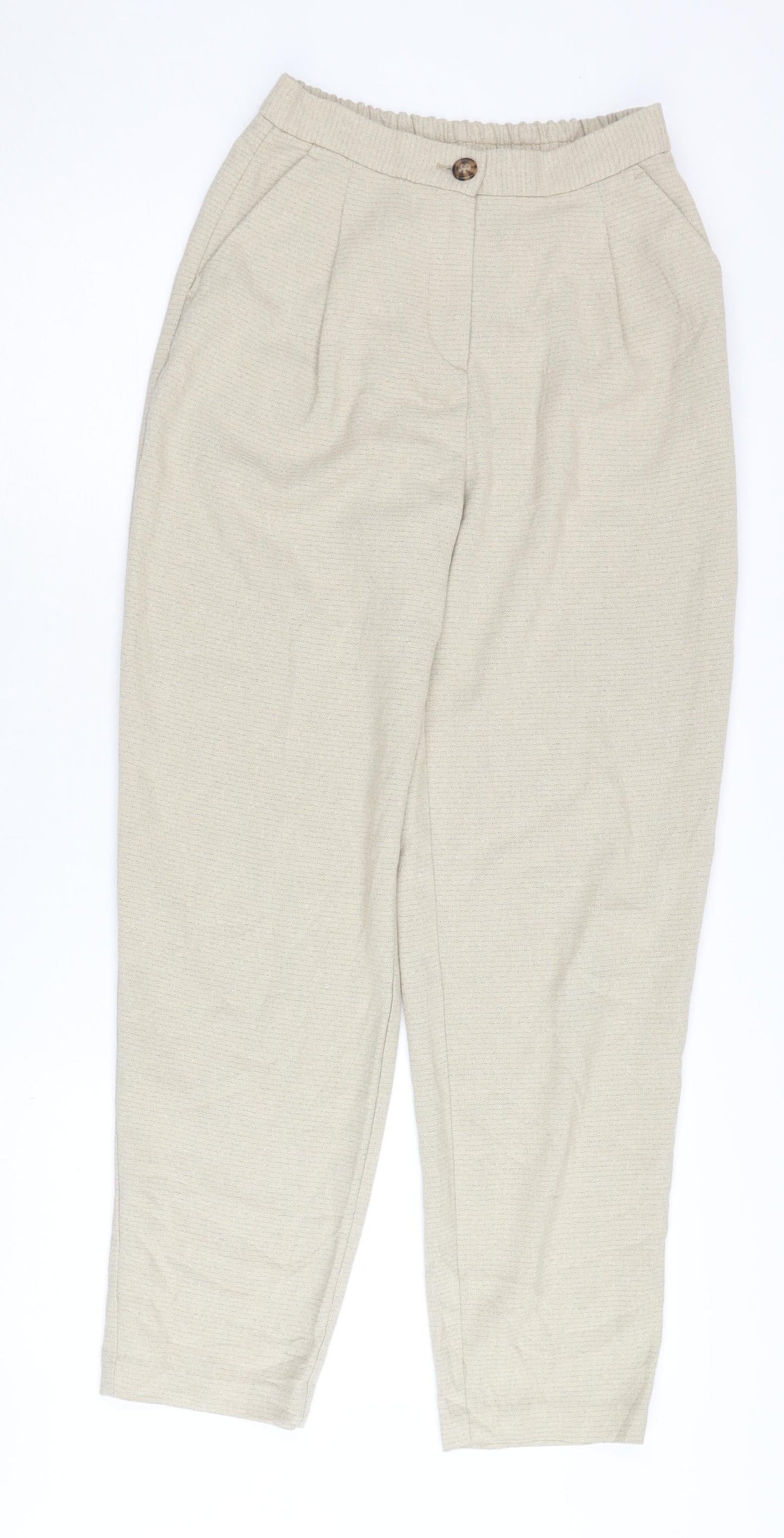 Womens UK Size 4 Monki Regular Fit Casual Beige Trousers