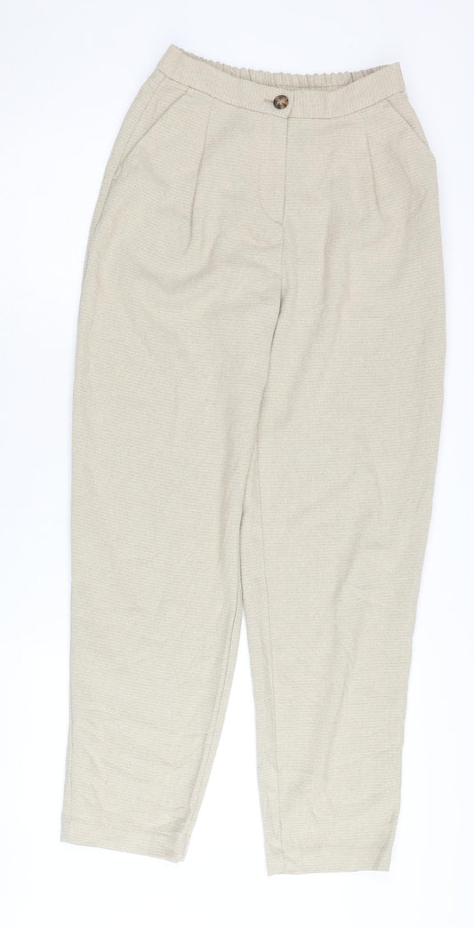 Womens UK Size 4 Monki Regular Fit Casual Beige Trousers