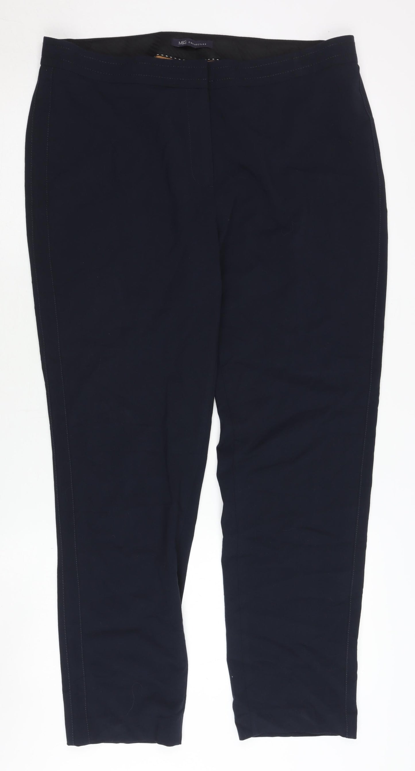 Womens UK Size 16 Marks and Spencer Regular Fit Casual Black Trousers