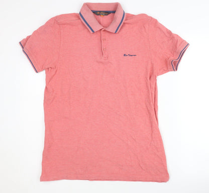 Ben Sherman Men's pink Polo shirt, Size Medium.