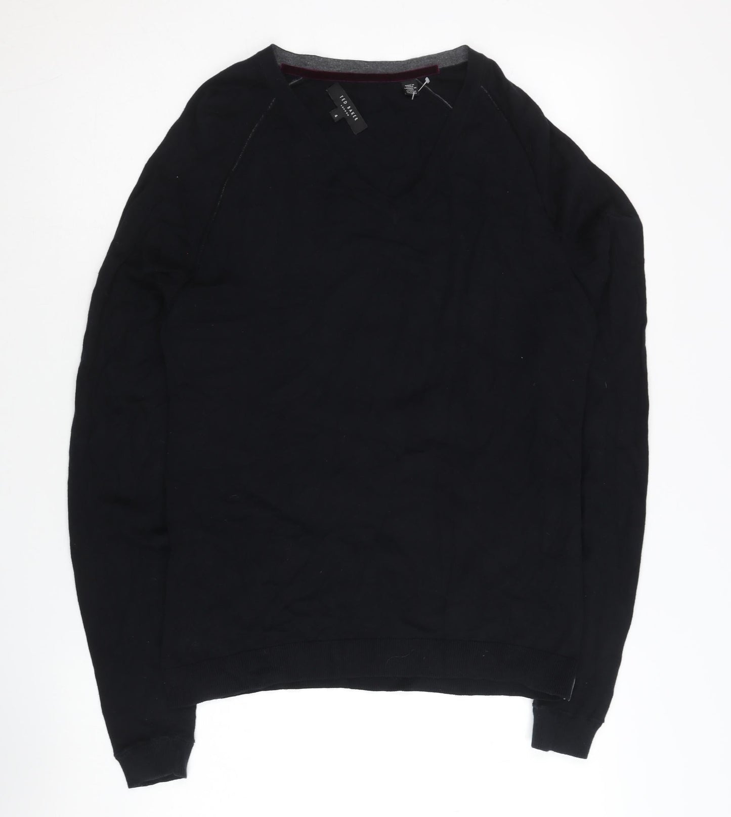 Ted Baker Men's Black Cotton Cashmere Pullover L