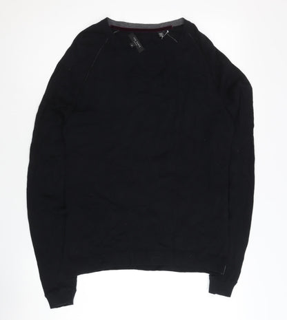 Ted Baker Men's Black Cotton Cashmere Pullover L