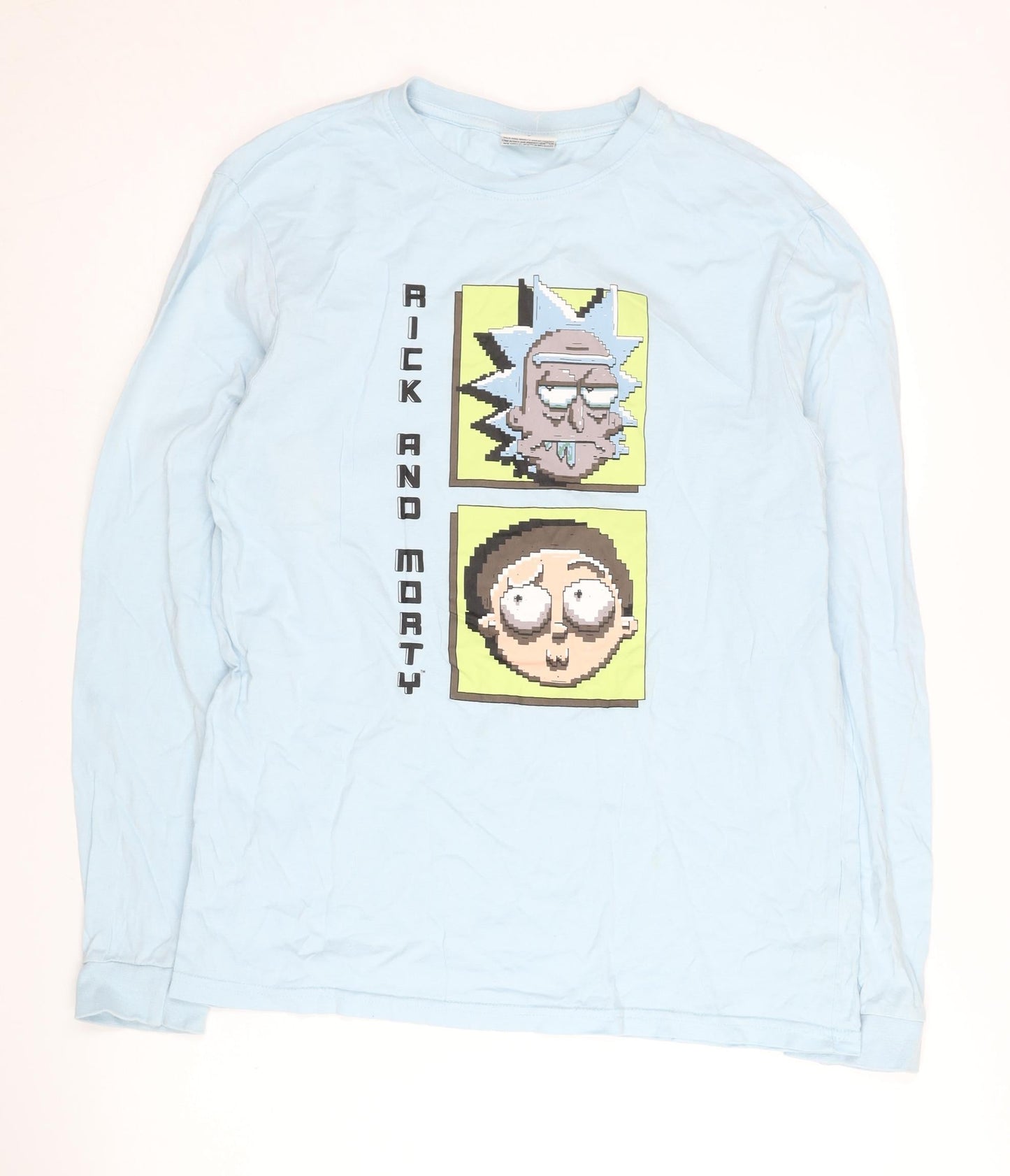 Rick and Morty Men's Blue Long Sleeve Graphic T-Shirt S