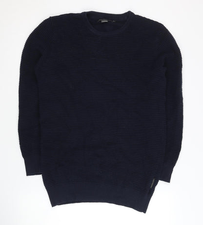 French Connection Men's Blue Knit Jumper M