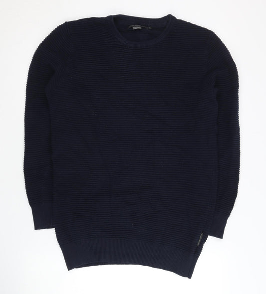 French Connection Men's Blue Knit Jumper M