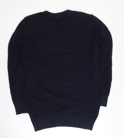 French Connection Men's Blue Knit Jumper M