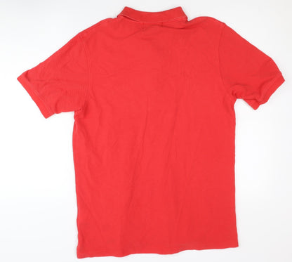 Lyle & Scott Men's Red Polo Shirt - Size L, Logo Accent