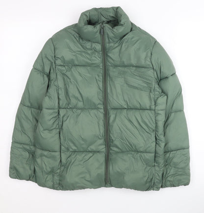 Zara Boys Green Puffer Jacket, Size 10, Winter Essential