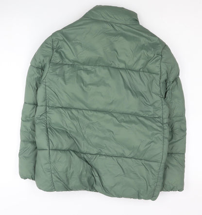 Zara Boys Green Puffer Jacket, Size 10, Winter Essential
