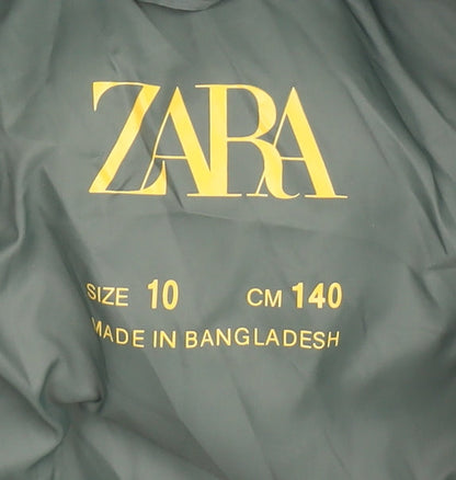 Zara Boys Green Puffer Jacket, Size 10, Winter Essential