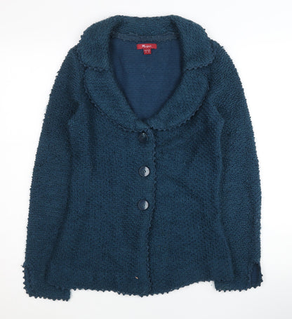 Monsoon Women's Blue Bouclé Blazer Size 10