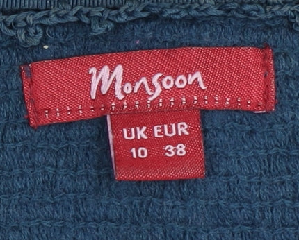 Monsoon Women's Blue Bouclé Blazer Size 10