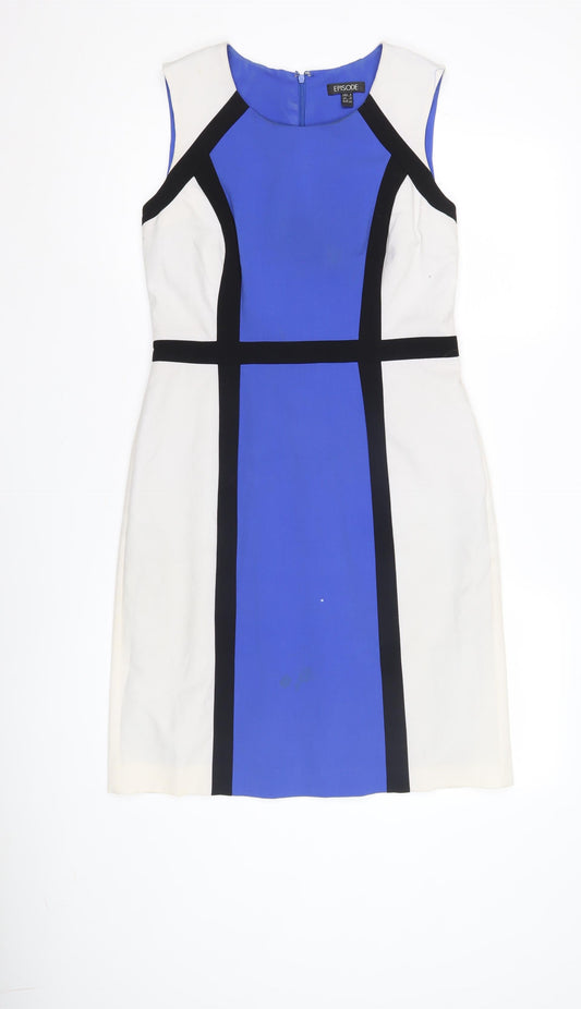 Episode Women's Blue Sheath Dress Size 12 Classic Style