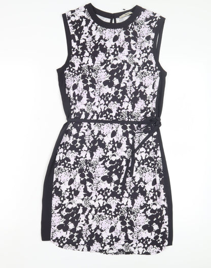 Oasis Women's Black Floral Shift Dress XS