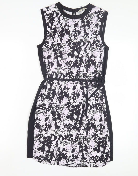 Oasis Women's Black Floral Shift Dress XS