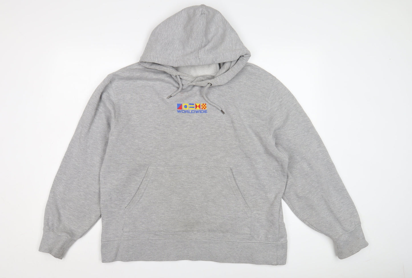 Topman Men's Grey Hooded Pullover Hoodie L