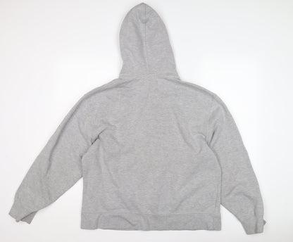 Topman Men's Grey Hooded Pullover Hoodie L