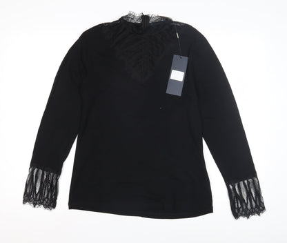 Luxuz Women's Black Lace Blouse Size 12
