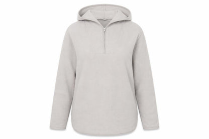 Front view of H&M Grey unisex pullover hoodie, size 42, regular fit