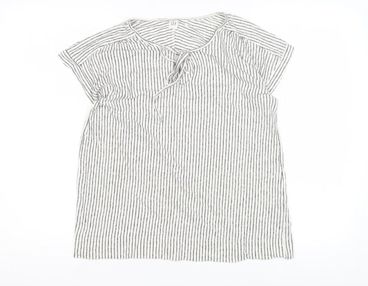 GAP Women's White Striped Cotton Tunic Top