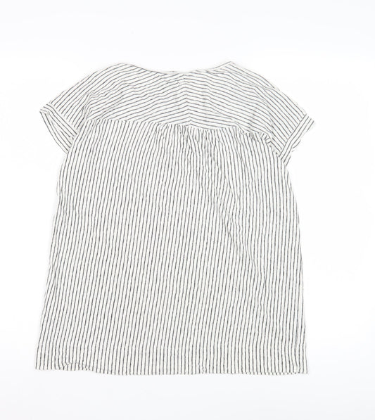 GAP Women's White Striped Cotton Tunic Top