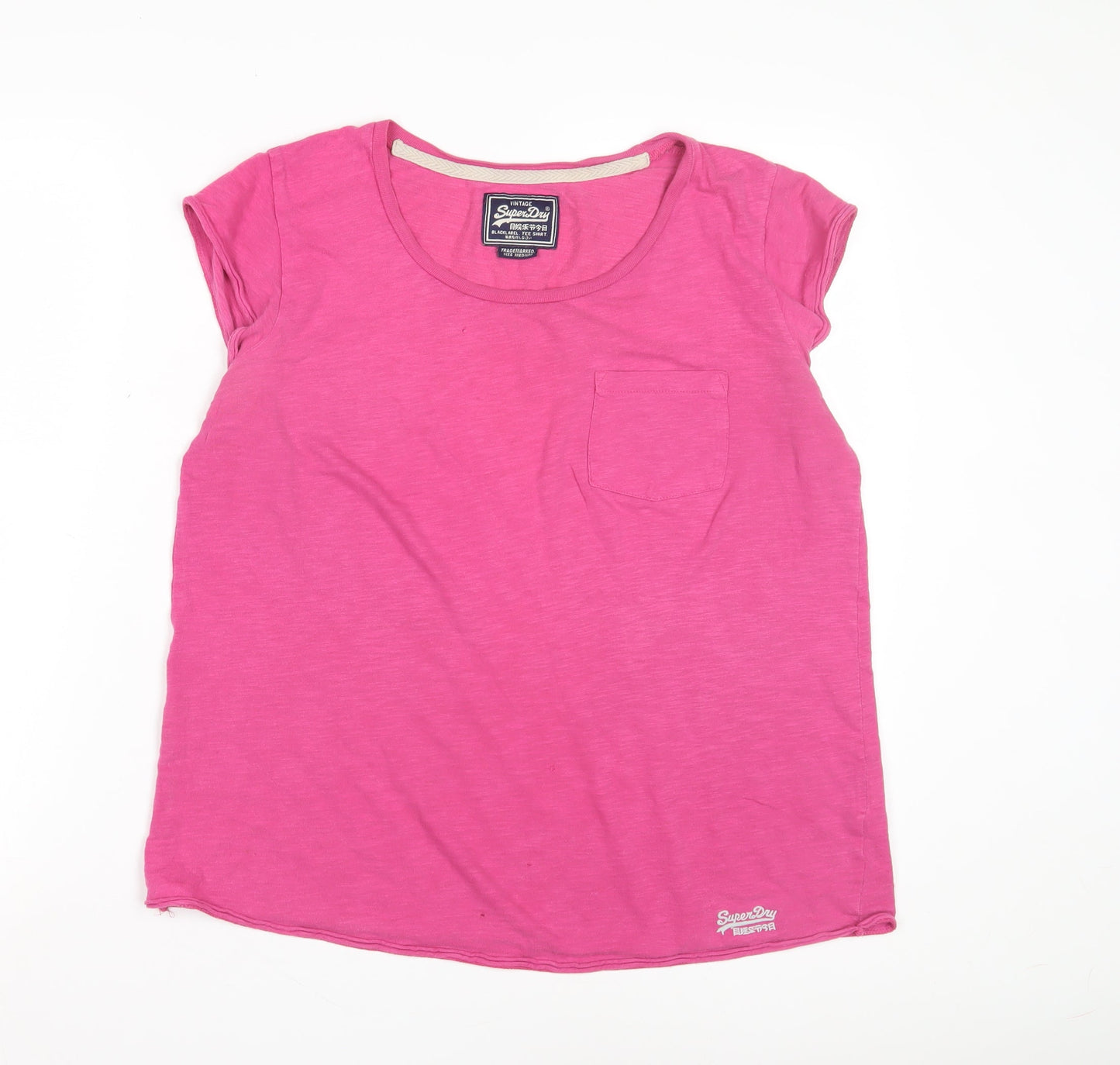 Womens UK Size M Superdry Pink Basic T-Shirt