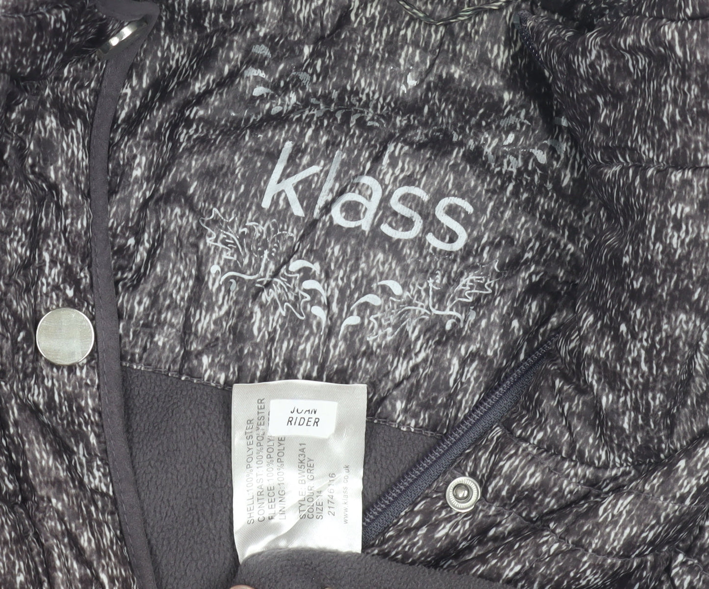 Klass Women's Grey Puffer Waistcoat Size 16 Casual