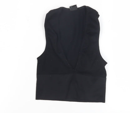 Urban Outfitters Women's Black Sleeveless V-Neck Top