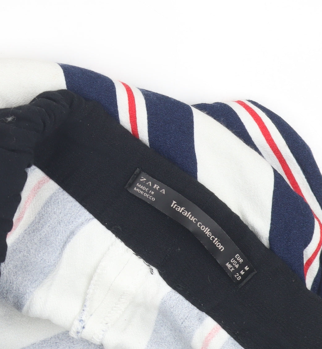 Womens UK Size M Zara Relaxed Fit Casual Multicoloured Trousers