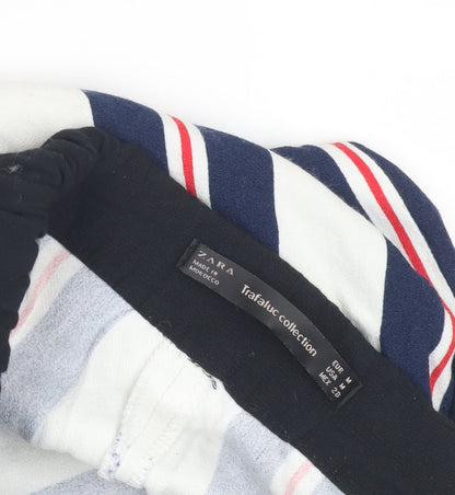 Womens UK Size M Zara Relaxed Fit Casual Multicoloured Trousers