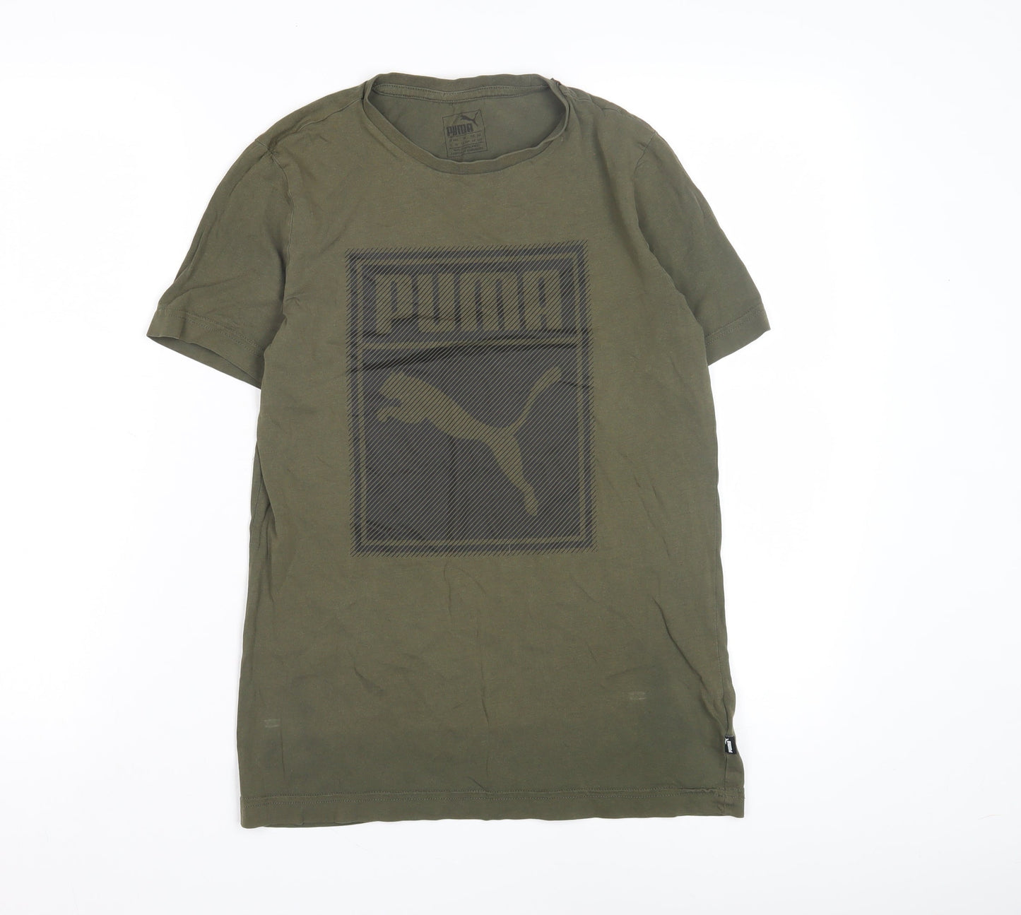 Puma Boys Green Graphic Print T-Shirt M
