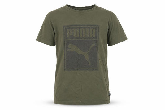 Puma Boys Green Graphic Print T-Shirt M