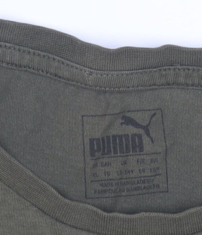 Puma Boys Green Graphic Print T-Shirt M