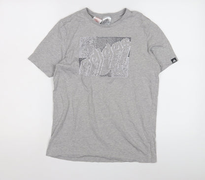 Adidas Boys Grey Graphic T-Shirt - 13-14 Years