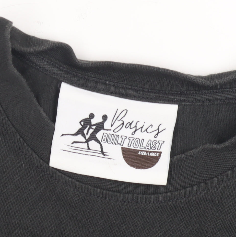 Basics Men's Black Short Sleeve Polo Shirt - Large