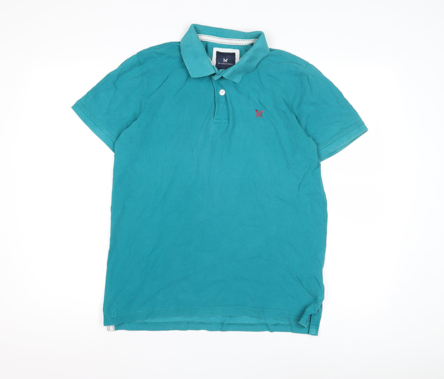 Crew Clothing Company Men's Green Polo, Size M, Short Sleeve
