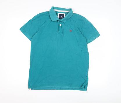 Crew Clothing Company Men's Green Polo, Size M, Short Sleeve