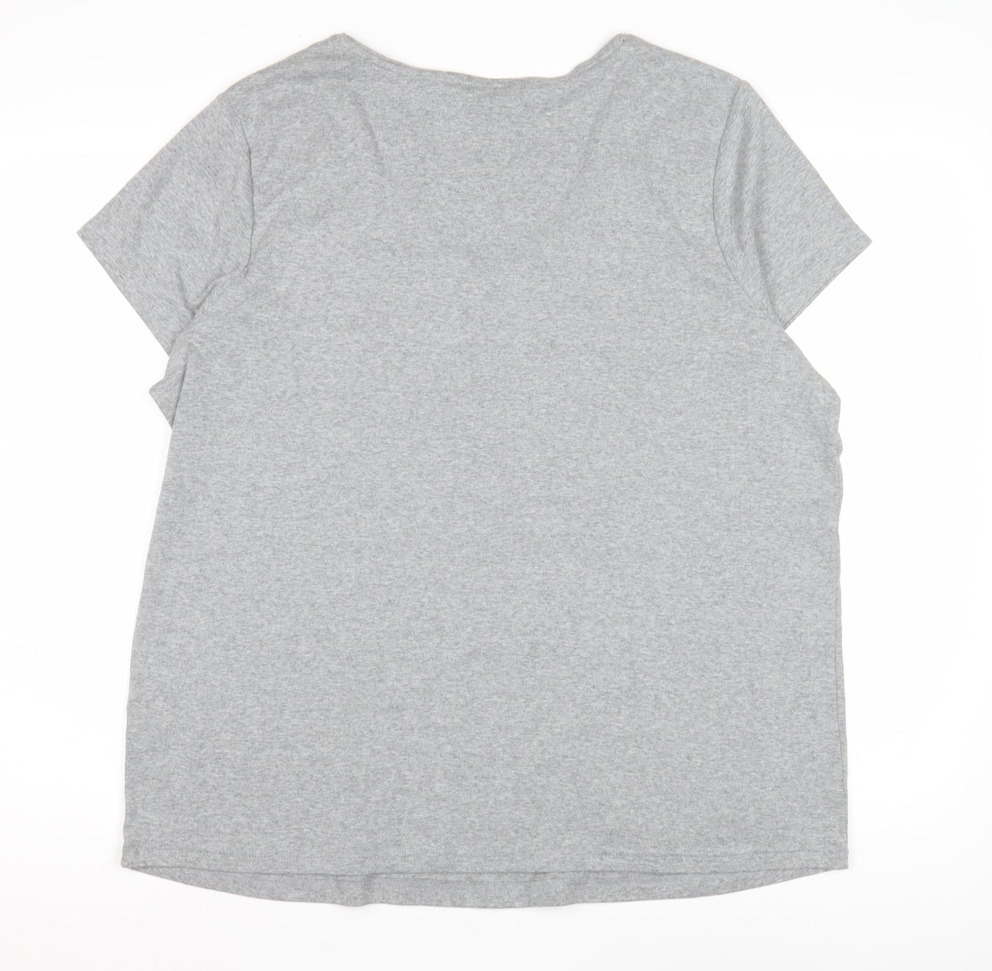 Maine New England Women's Grey Floral V-Neck T-Shirt Size 22